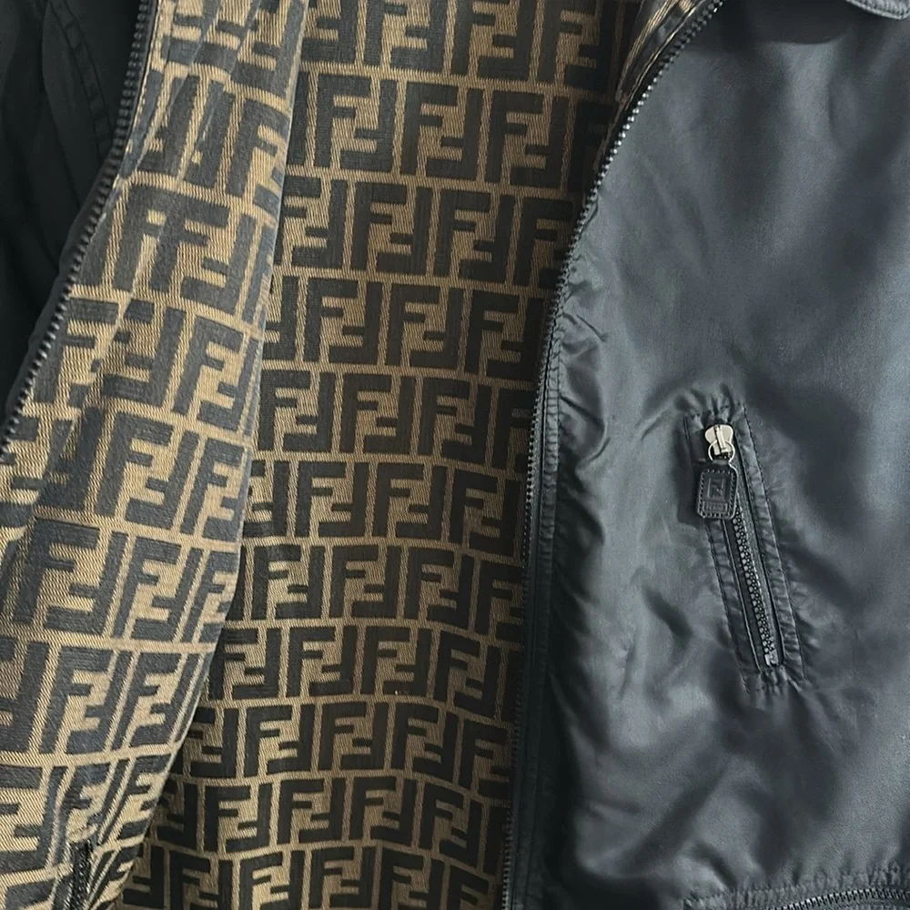 Authentic Fendi Unisex /Women’s Reversible Black and Brown Jacket - Picture 10 of 10